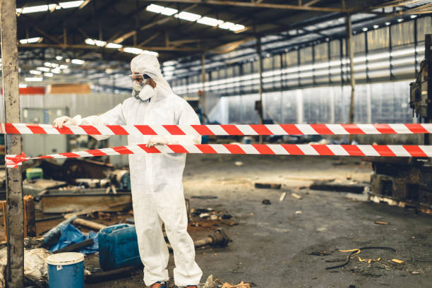 Professional Biohazard Cleanup technician working in Cherry Hill, VA